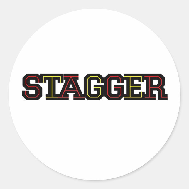 Stagger White Pegatinas (Anverso)