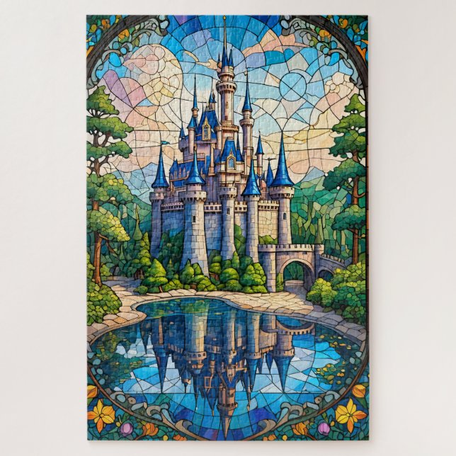 Stained Glass Castle Jigsaw Puzzle (Vertical)