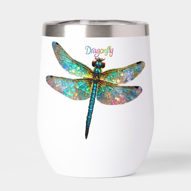 Stained Glass Colorful Dragonfly (Trasero)