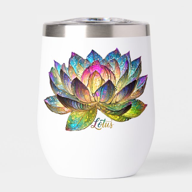 Stained Glass Colorful Lotus Flower  (Frente)