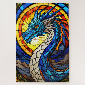 Stained Glass Dragon Jigsaw Puzzle