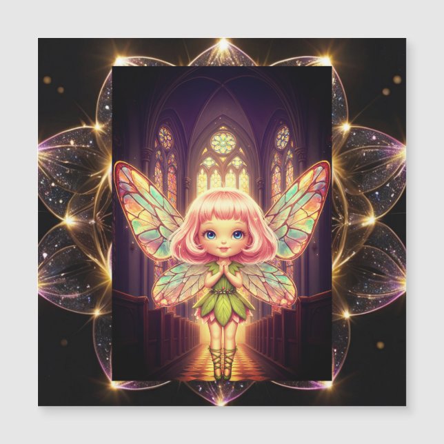 Stained glass, fairies, cathedrals, prayer (Anverso)