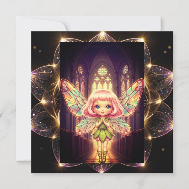 Stained glass, fairies, cathedrals, prayer (Anverso)