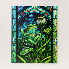 Stained Glass Frog Jigsaw Puzzle