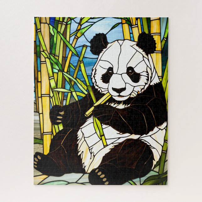 Stained Glass Panda Jigsaw Puzzle (Vertical)