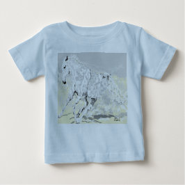 Stallion blanco de camiseta del bebé