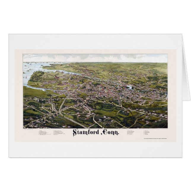Stamford, mapa panorámico del CT - 1883 (Anverso (Horizontal))