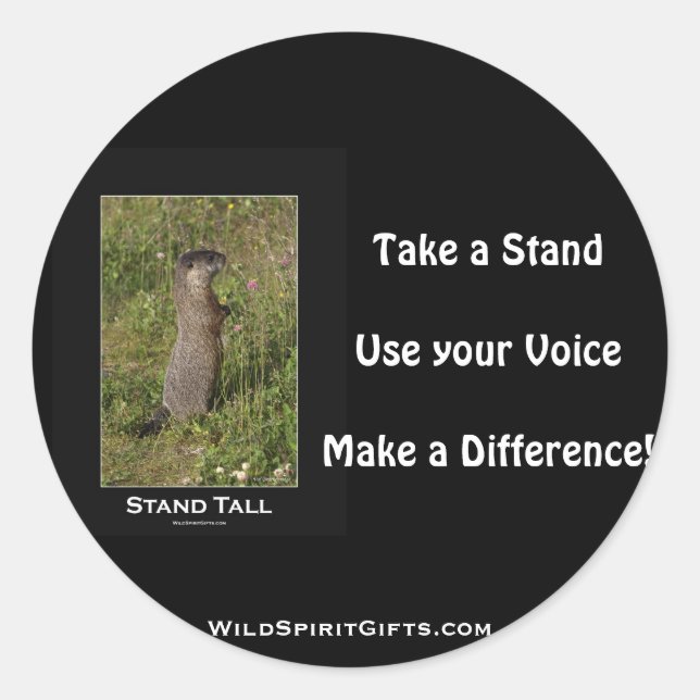 Stand Tall Marmot Pegatina (Anverso)