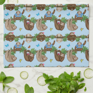 Stanley Sloth y sus amigos toalla de té azul