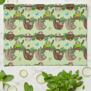 Stanley Sloth y sus amigos toalla de té verde