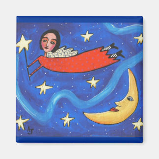 Star Angel & Moon - imán