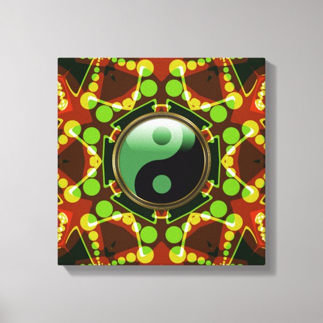 Star Bubbles New Age Yin Yang Lienzo envuelto (Anverso)