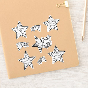 Star Doodles Calcomanías de vinilo cortadas pers