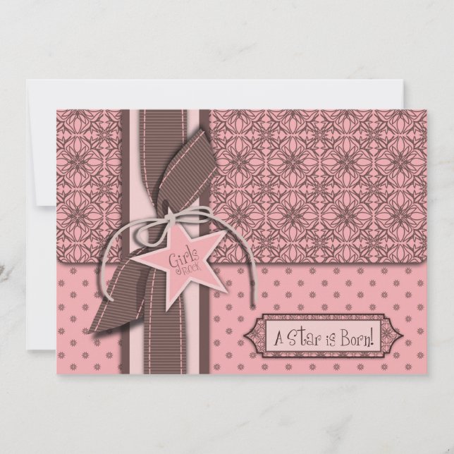 Star es Nacido Chica Invitación a Baby Shower (Anverso)