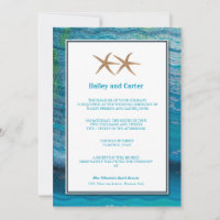 Star Fishes - Invitaciones nupciales azules
