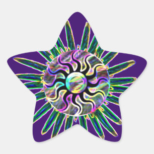 Star Flower Crazy Psychedelic Sunshine Pegatinas