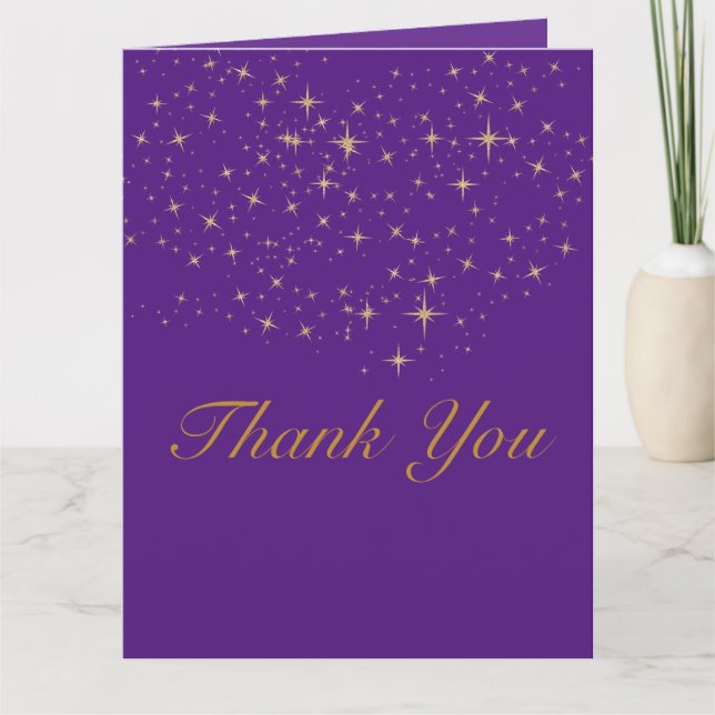 Star gold Flat Gracias tarjeta de vacaciones (Anverso)