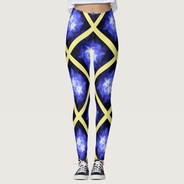 Star Light Star Bright Yellow Blue Leggings (Anverso)