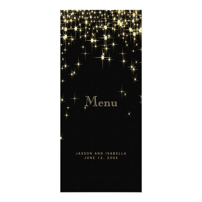 Star Lights in Gold and Black - Menú (Frente)