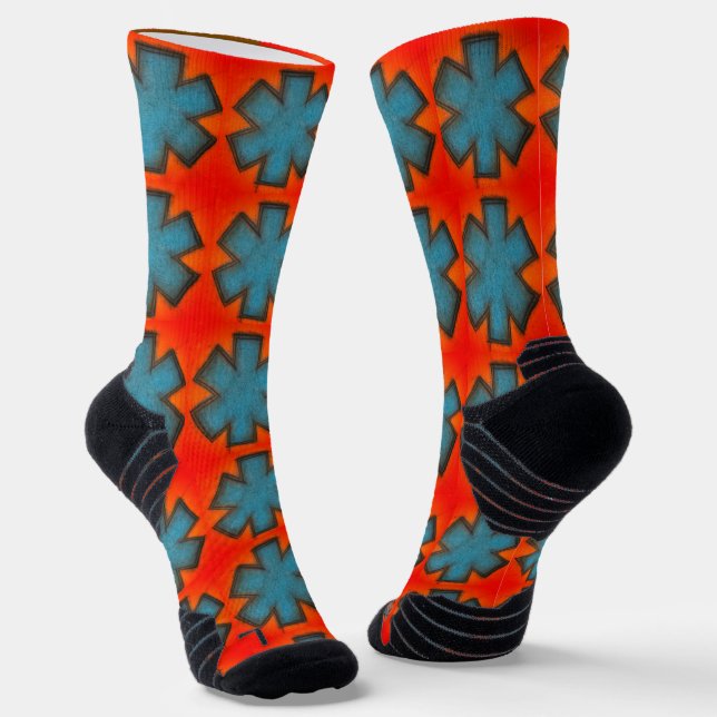 "Star of Life" azul y rojo Ems calcetines (Angular)