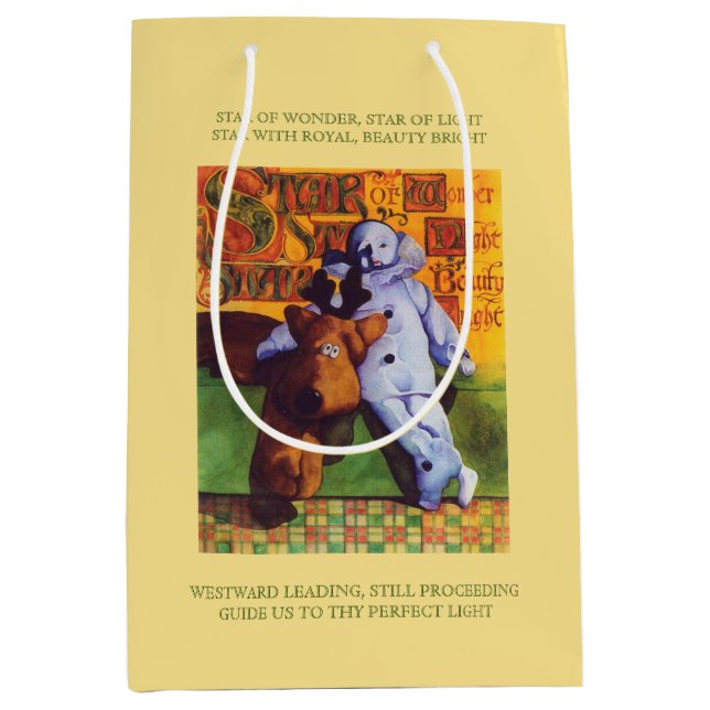 STAR OF WONDER Bolsa de regalo media - Oro (Anverso)