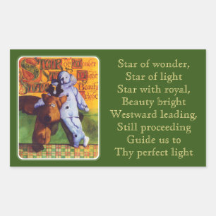 STAR OF WONDER Green Rectangle Pegatinas