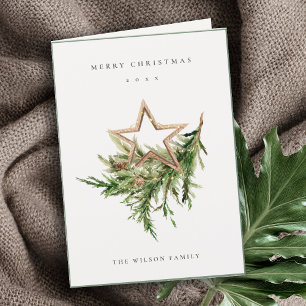 Star Ornament Pine Branch Fauna Feliz Navidad