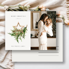 Star Ornament Pine Fauna Foto Feliz Navidad