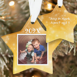 Star Photo Kids Keepsake Ornamento navideño fechad