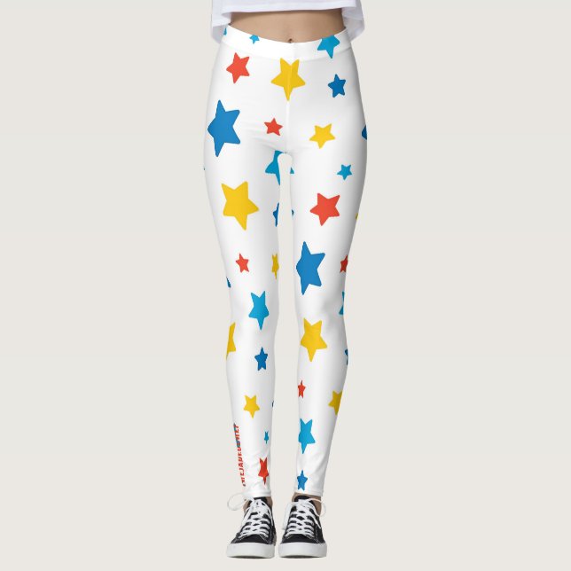 Star-Spangled Fun: Primary Star Print Leggings (Anverso)