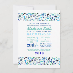 STAR WALL Bar Bat Mitzvah Invitación Lavanda