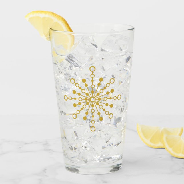 Starburst Retro Atomic MidCentury Mod Red & Gold (Anverso (hielo))