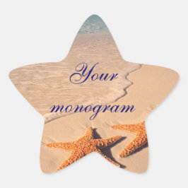 Starfish Beach Ocean Boda Sellos para sobres Labor