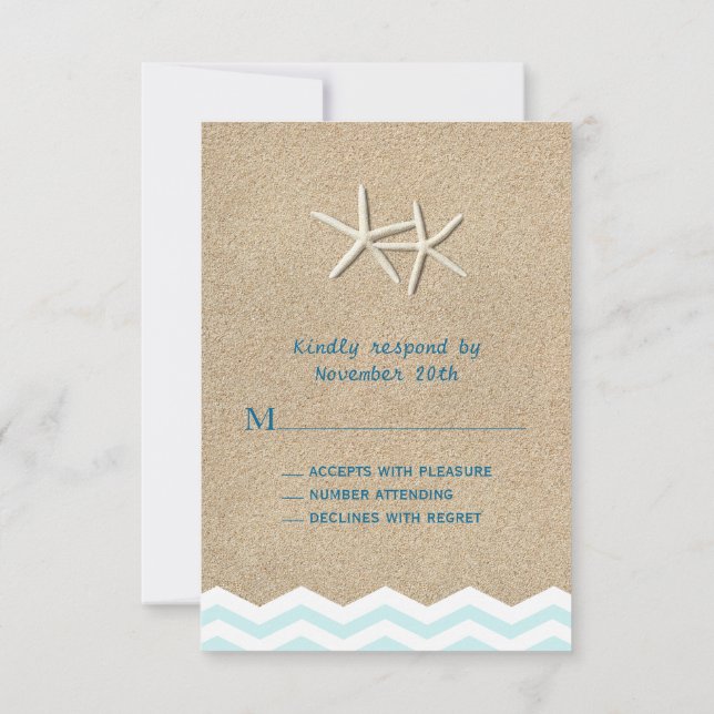 Starfish Chevron RSVP (Reverso)
