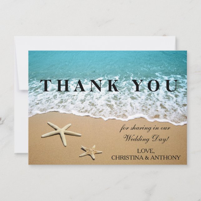 Starfish Destination Beach Wedding Nota (Anverso)