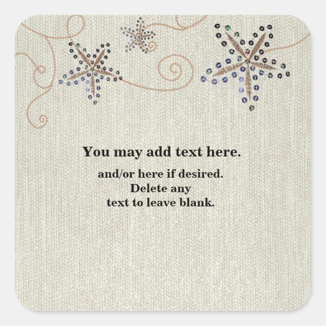 Starfish Elegance Beach Wedding Favor Pegatina (Anverso)