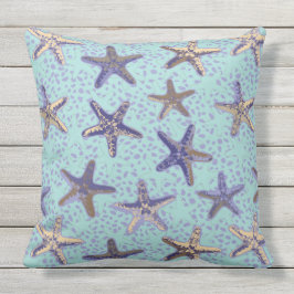 Starfish en el Cojín decorativo Verde azulado de a