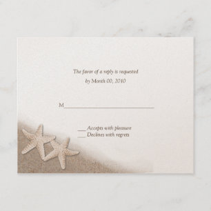 Starfish en las tarjetas RSVP Wedding