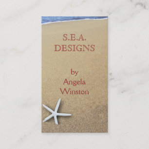 Starfish en tarjetas de negocios de Sand Personali