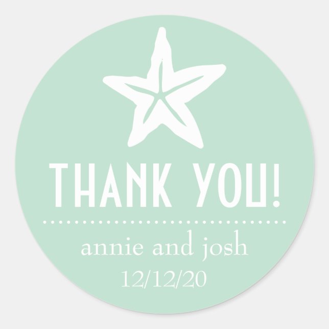 Starfish Gracias Etiquetas (Sage Green) (Anverso)