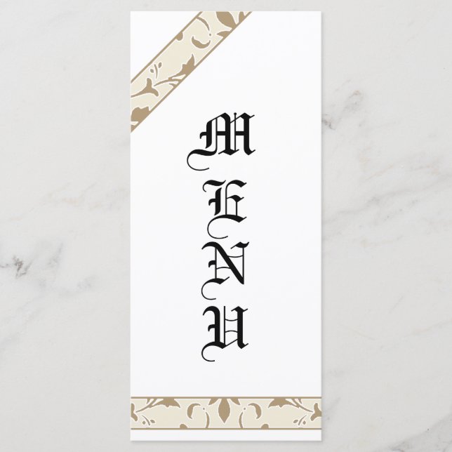 Starfish, Gris Whitecap, Menú de Bodas Damask (Anverso)