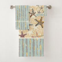 Starfish in the Sand with Seaweed Stripes