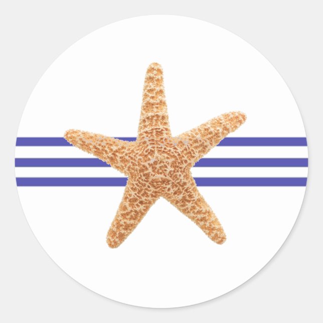 Starfish náutico - Pegatina de círculo (Anverso)