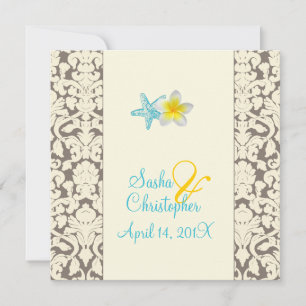 Starfish, plumeria + damascos Invitaciones a la bo
