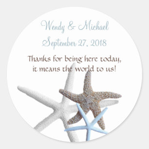 Starfish Reuniendo Etiquetas de Favor de Boda Redo