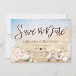 Starfish Tropical Beach Wedding Guardar la tarjeta