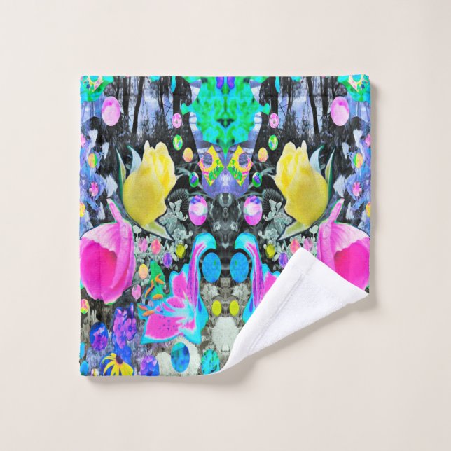 Stargazer Lily, Rosa y Collage de Hibiscus Rosa (Toallita)