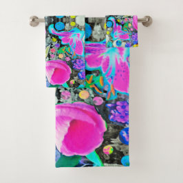 Stargazer Lily, Rosa y Collage de Hibiscus Rosa