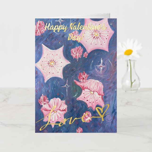 Starlite Laurels - Tarjeta del Día de San Valentín (Flor pequeña)
