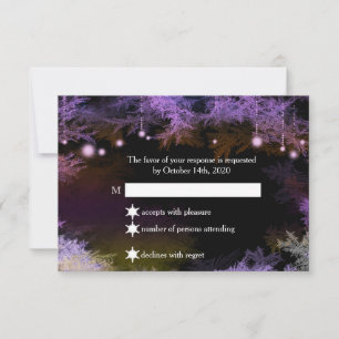 Starry Evening Forest Purple Wedding RSVP
